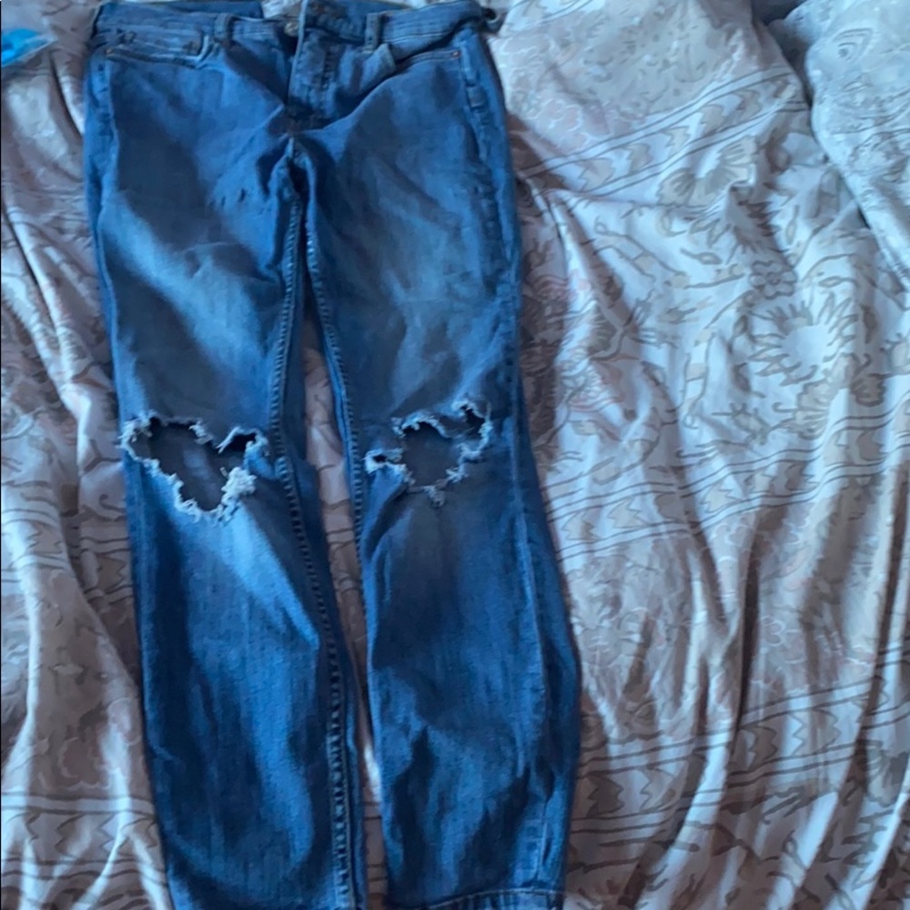Free People Distressed Skinny Jeans